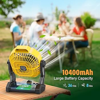 Amazon.com: 10400mAh Solar Fan with LED Lantern, Camping Fan